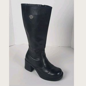 💋Harley Davidson Tall Womens Black Leather Boots